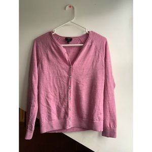 Talbots Cute Pink Button Down W/ Diamond Buttons Long Sleeve Cardigan Cozy